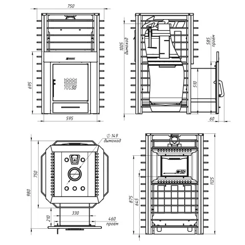 Печь банная Ермак 50 Сетка - PRO фото 2