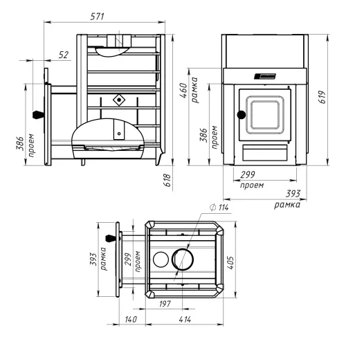 Печь банная Ермак 12 Сетка Классика ( сталь 6,0 мм ) фото 2