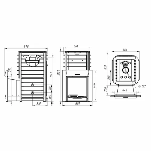 Печь банная Ермак 36 Сетка - Люкс ( чугун 10,0 мм ) фото 2