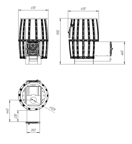 Печь банная " Витязь " 18 ДТ - 4 d 130 ( сетка ) ЗАКРЫТАЯ КАМЕНКА фото 7