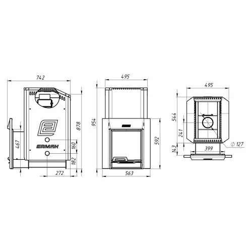 Печь банная Ермак 36 Премиум ( сталь 8,0 мм ) фото 2