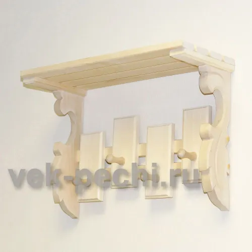 *Полка с вешалкой резная ( Н ) 3 крючка ( Мебель для бани ) фото 4 *Полка с вешалкой резная ( Н ) 3 крючка ( Мебель для бани ) фото 4
