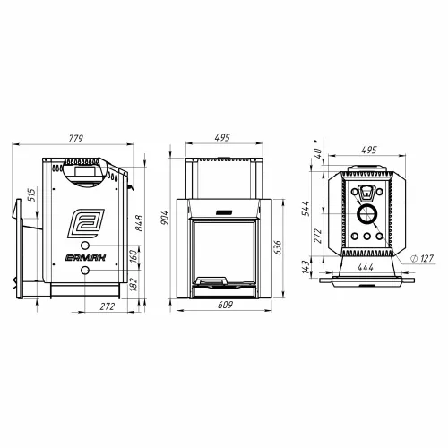 Печь банная Ермак 30 Люкс GOLD ( нерж 5,0 мм 304 ) фото 2