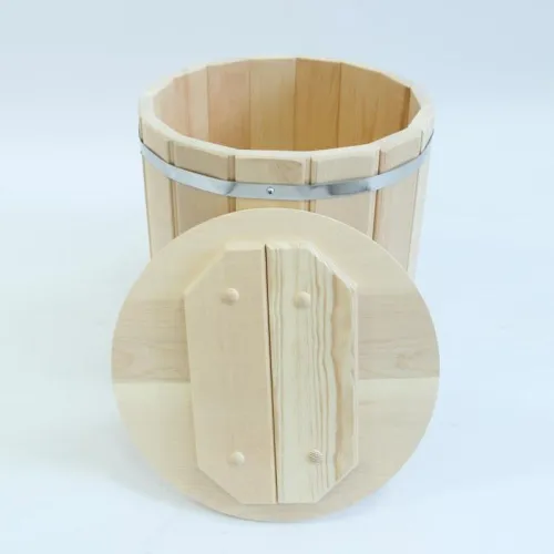 Кадка под засолку 10 литров кедр ( крышка + гнет ) фото 3