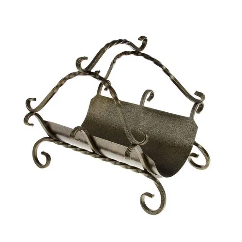 Дровница сплошная Малая с поддоном ( бронза ) М ковка в.400/ш.480/г.380