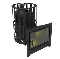 Печь банная чугунная  " Воевода - Флагман " 15 ( сетка ) ЗАКРЫТАЯ КАМЕНКА