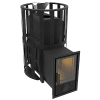 Печь банная чугунная  " Воевода " 15 Д - 2 со стеклом 230х270, сетка, ЗАКРЫТАЯ КАМЕНКА