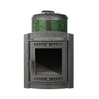 Печь банная "Атмосфера L" в ламелях "Верде Гватемала" ПроМеталл