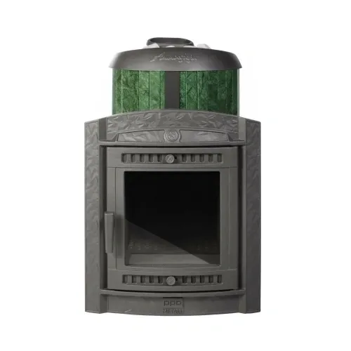 Печь банная "Атмосфера L" в ламелях "Верде Гватемала" ПроМеталл