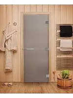 Дверь ЭТАЛОН сатин, стекло 10мм 1900 х 700