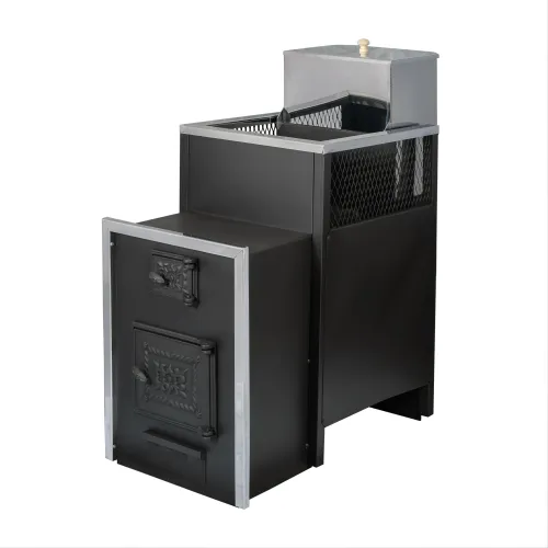 Печь банная 6 мм Радуга 35 Б, удл. топка 260 мм  (под наставной бак 60 л)