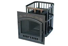 Печь банная "Сибирь 25 П " дверца с большим стеклом ДКГ-12С 700х700 мм, чугун+сталь 12 мм, топка 300 мм