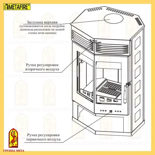Печь - камин " Варяг 9 "  фото 3