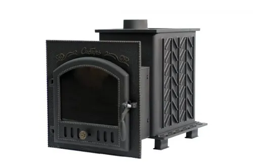 Печь банная "Сибирь 25 П " дверца со стеклом 545х545 мм, чугун+сталь 12 мм, топка 300 мм