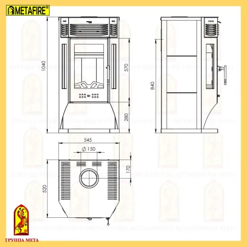 Печь - камин " Москва - 9 " фото 2