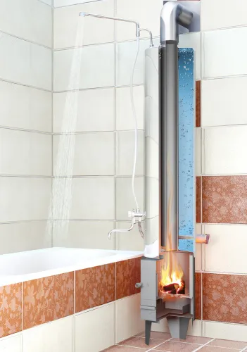 Бак для водогрейной колонки КВЛН - 90 (нерж сталь 304) Правый фото 2