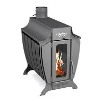 Печь отопительно - варочная Стокер - 170 G АКВА со стеклом, дрова/газ (Ермак) 