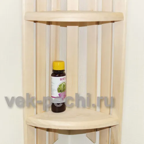 Полка угловая ( 3 яруса ) 700*300*300 ( Мебель для бани ) фото 2