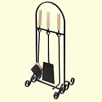 Набор для камина НКА - 12 ч ( 3 предмета ,  цвет черный ,  стойка витая " арка " )