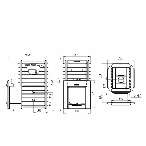 Печь банная Ермак 36 Сетка - Премиум ( сталь 8,0 мм ) фото 2