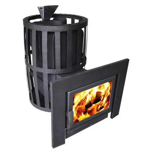 Печь банная чугунная  " Воевода - Флагман " 20 со СТЕКЛОМ ( сетка ) ЗАКРЫТАЯ КАМЕНКА Березка фото 2