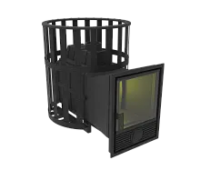 Печь банная чугунная  " Воевода " 20 Д - 1 со СТЕКЛОМ 320х320, сетка