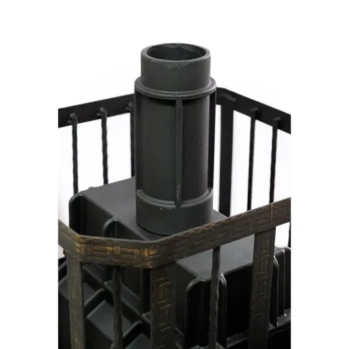 Печь банная ЧУГУННАЯ " Сибирь 32 " Каминная дверца 375х300 (кованная сетка ) со СТЕКЛОМ фото 9