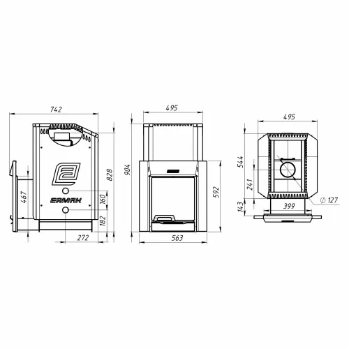 Печь банная Ермак 30 Сетка - Стандарт ( сталь 8,0 мм ) фото 2