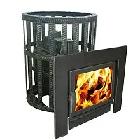 Печь банная чугунная  " Воевода - Флагман " 20 ( сетка ) Березка