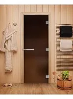 Дверь ЭТАЛОН бронза матовая, стекло 10мм 1900 х 700