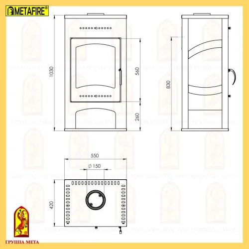 Печь - камин " Варта 3Д " фото 2