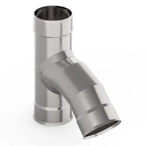 Тройник 45 гр. 180 нержавейка, 0,5 мм Тройник 45 гр. 180 нержавейка, 0,5 мм