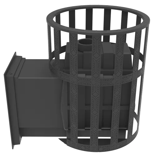 Печь банная чугунная  " Воевода " 15 Д - 2 со СТЕКЛОМ 230х270, сетка фото 4