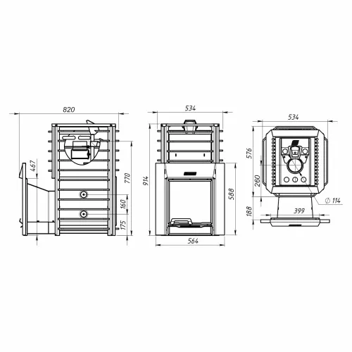 Печь банная Ермак 24 Сетка - Люкс GOLD ( нерж 5,0 мм 304 ) фото 2