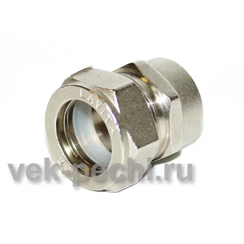 Муфта соед.15*15 к т/о и гофре (15*1/2) (20шт/уп) Lavita V/S (F) 15*1/2 HP вн. резьбаНикель Муфта соед.15*15 к т/о и гофре (15*1/2) (20шт/уп) Lavita V/S (F) 15*1/2 HP вн. резьбаНикель