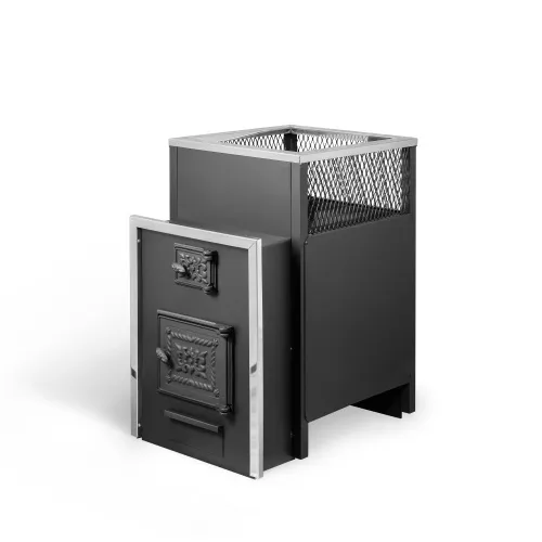 Печь банная из трубы 6 мм Радуга 36 Б (под навесной сзади бак 60 л)