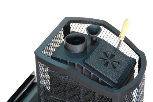 Печь банная чугунная АМУР со стеклом, PRO с закрытой каменкой (Сибирь)  фото 2