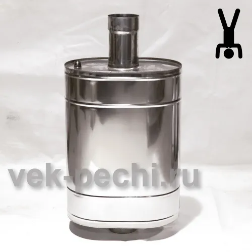 Бак на трубе для печи 80 л  d 115,  нержавейка  0,8 мм фото 6