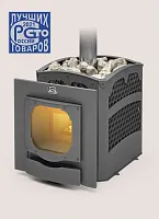 Печь для бани чугунная БЫЛИНА-СЕТКА-18 Ч Панорама (1.2) (под остаток) Теплодар