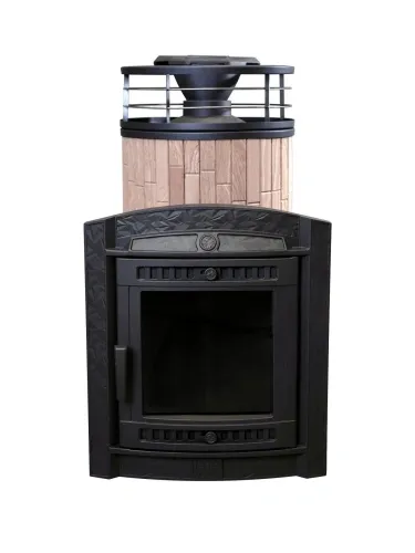 Печь банная "Атмосфера L" Окаменевшее дерево ламель+сетка С ТОННЕЛЕМ ПроМеталл ( 3996 ламели + 5513 печь) фото 8