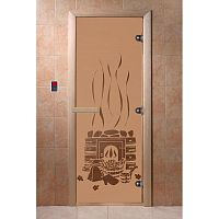 Дверь, "Банька" бронза матовая 2000х800 (ольха) Пр. ручка Н/Р