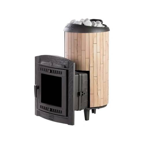 Печь банная "Атмосфера XL" в ламелях "Окаменевшее дерево" ПроМеталл фото 7