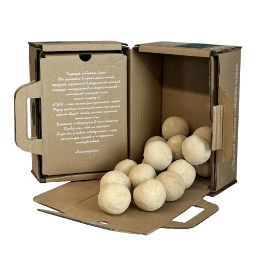 Камень керамический в банную печь "МОВИ" (круглые) 10 кг  30-35 шт. ПроМеталл