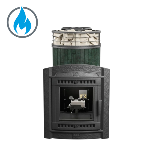 Печь банная "Атмосфера L" Верде Гватемала ламель+сетка с газовой горелкой ПроМеталл