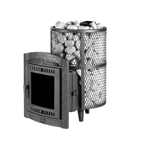 Печь чугунная банная "Атмосфера L" сетка нержавейка ПроМеталл штрих...4933