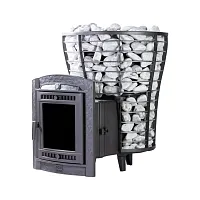 Печь чугунная банная "Атмосфера V" сетка нержавейка ПроМеталл