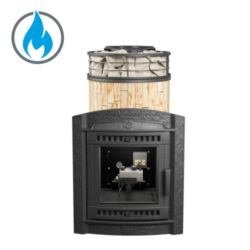 Печь банная "Атмосфера L" Окаменевшее дерево ламель+сетка с газовой горелкой ПроМеталл Печь банная "Атмосфера L" Окаменевшее дерево ламель+сетка с газовой горелкой ПроМеталл