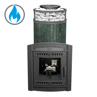 Печь банная "Атмосфера XL" Верде Гватемала ламель+сетка с газовой горелкой ПроМеталл