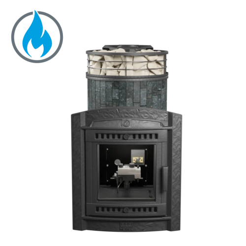 Печь банная "Атмосфера L" Пироксенит ламель+сетка с газовой горелкой ПроМеталл Печь банная "Атмосфера L" Пироксенит ламель+сетка с газовой горелкой ПроМеталл