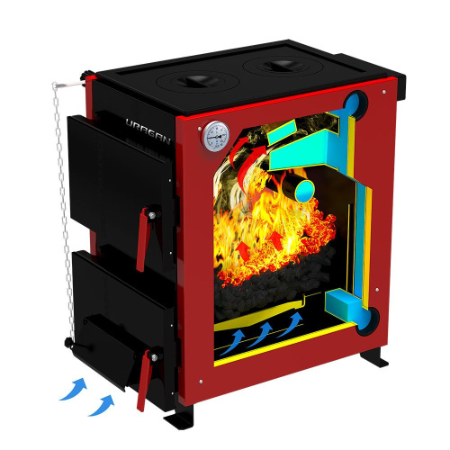 Котел отопительный "Ураган-20" 2 конфорки до 200 м. кв. фото 4